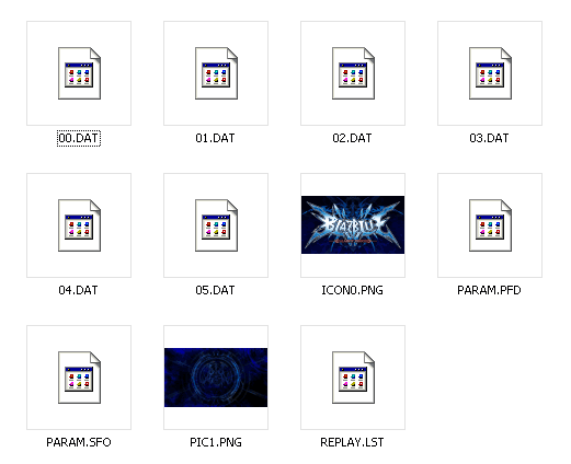 Datei:BlazBlue Replay Contents.png